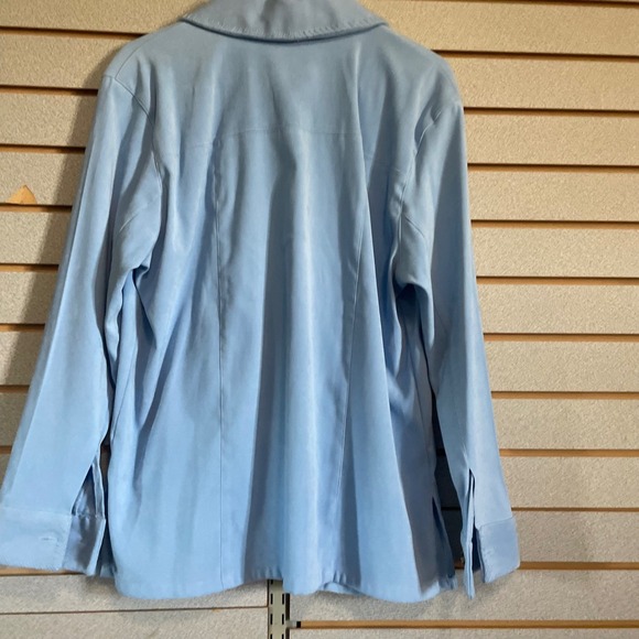 Karen Scott Sport Women's Blue Button Down Long Sleeve Shirt L - Picture 6 of 7